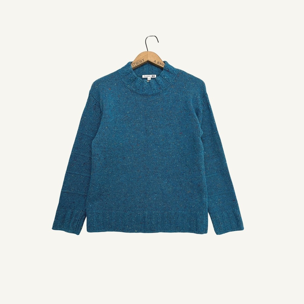 JW Anderson x Uniqlo Blue Donegal Wool Blend Flecked Crew Neck Sweater XS